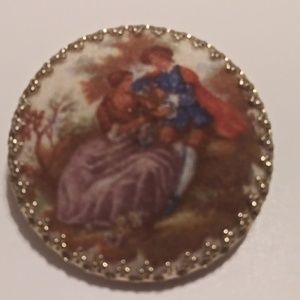 Vintage west germany lover cameo brooch